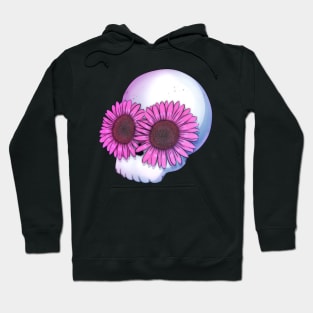 Skull with pink flowers Hoodie